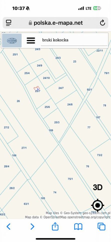 Działka rolno-budowlana Bruki Kokocka