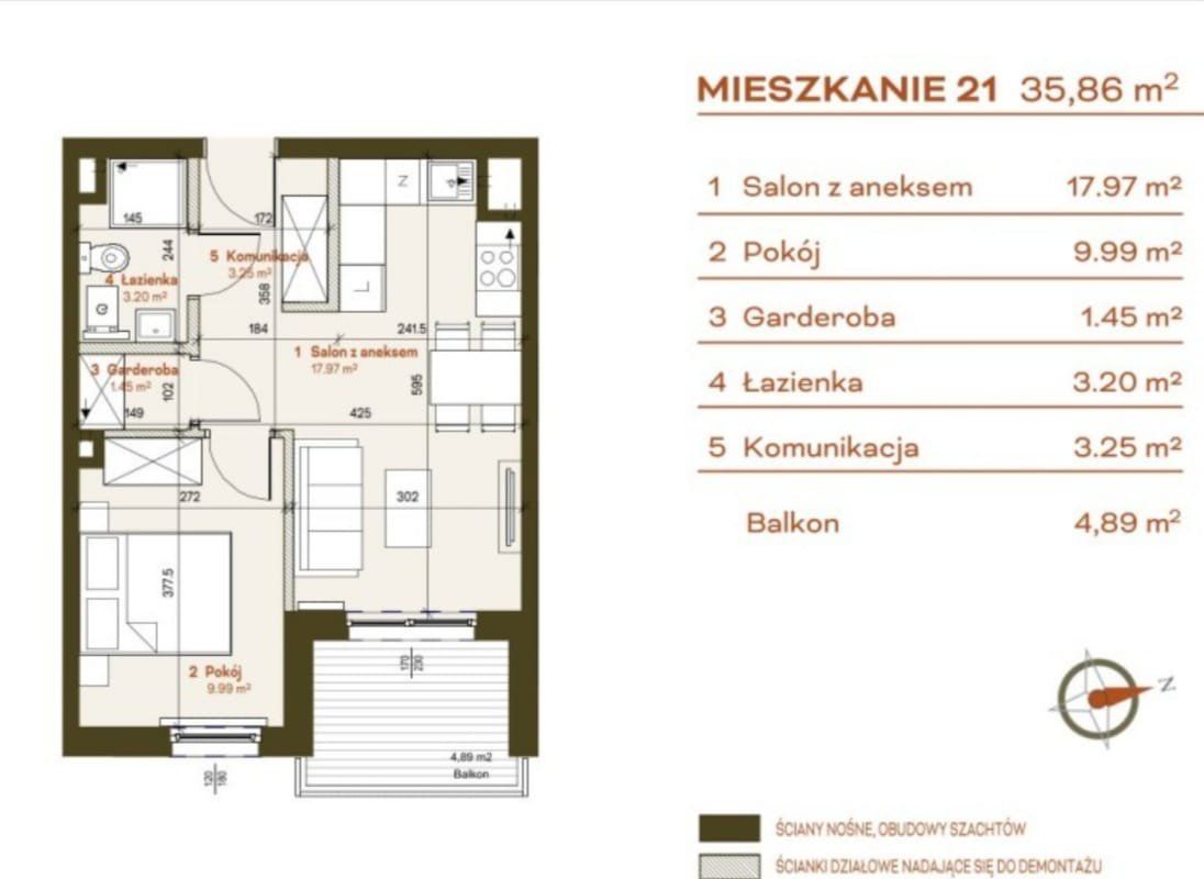 Mieszkanie 2-pokojowe Olsztyn Gutkowo, ul. Księdza Kordeckiego. Zdjęcie 7