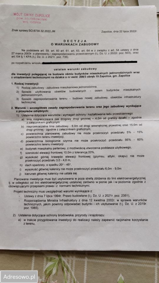 Działka rolno-budowlana Zapolice, ul. Słoneczna. Zdjęcie 5