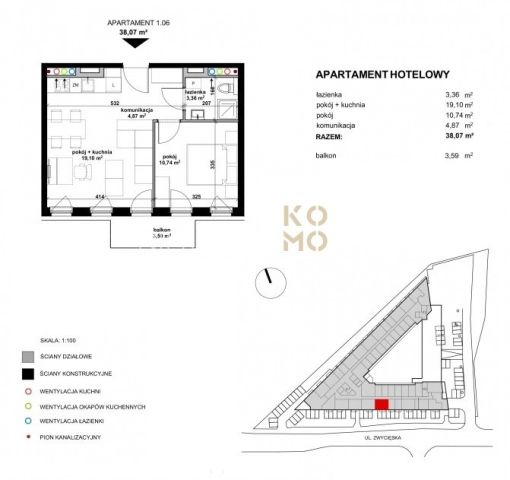 Mieszkanie 2-pokojowe Wrocław Krzyki, ul. Zwycięska. Zdjęcie 11