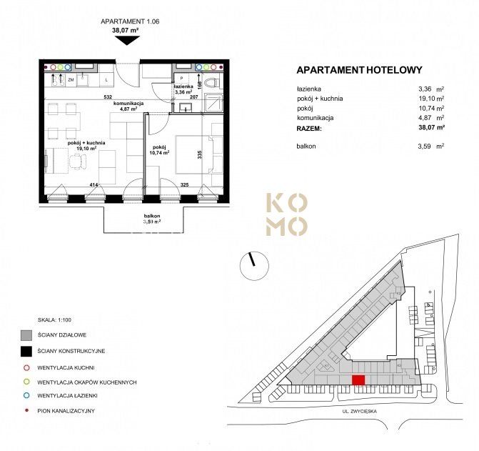 Mieszkanie 2-pokojowe Wrocław Krzyki, ul. Zwycięska. Zdjęcie 11