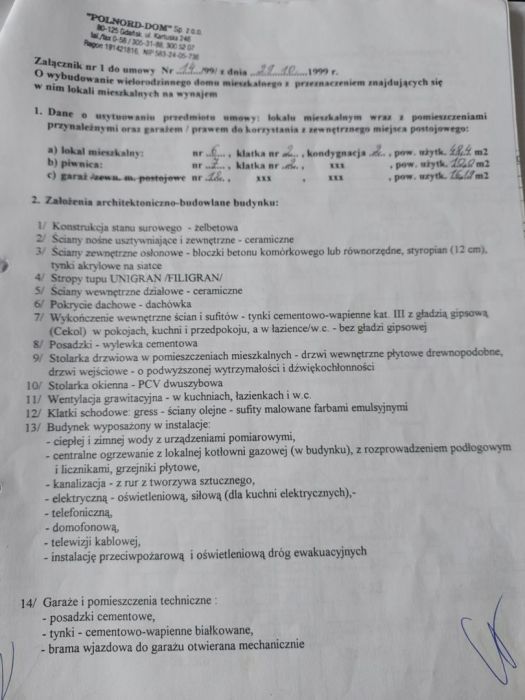 Mieszkanie 2-pokojowe Gdańsk Siedlce, ul. Zielony Stok