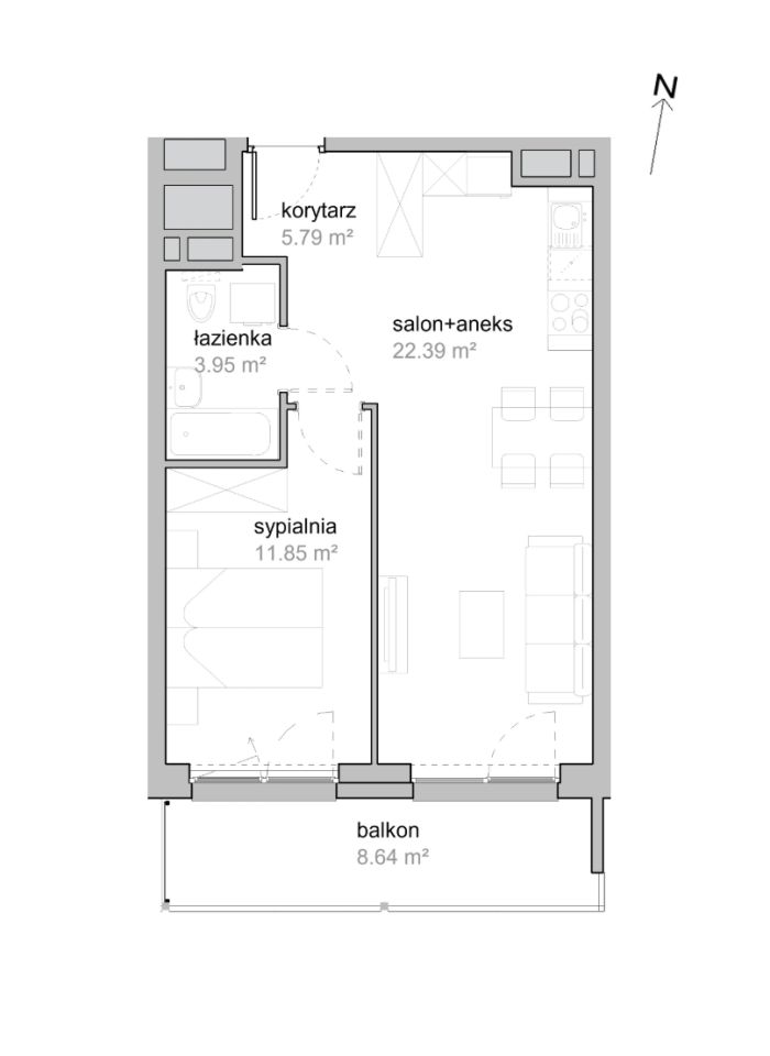 Mieszkanie 2-pokojowe Wrocław Tarnogaj, ul. Piękna. Zdjęcie 7
