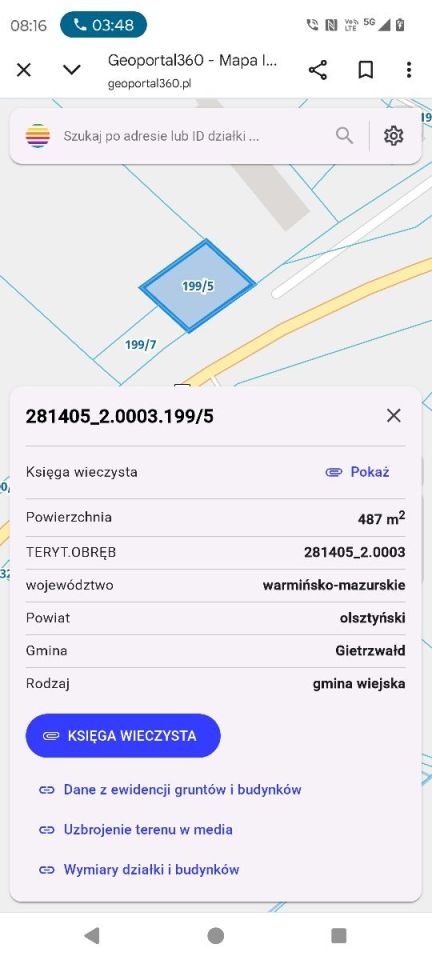Działka inwestycyjna Gietrzwałd. Zdjęcie 2