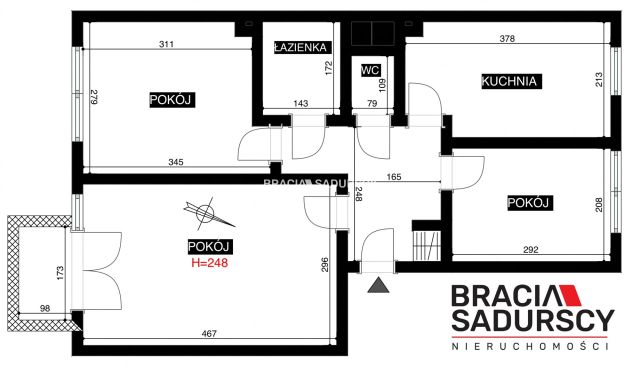 Mieszkanie 3-pokojowe Kraków Dębniki, ul. Słomiana. Zdjęcie 3