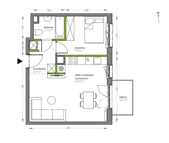 Mieszkanie 2-pokojowe Kraków Płaszów, ul. Myśliwska. Zdjęcie 25