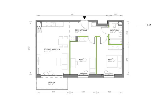 Mieszkanie 3-pokojowe Gdańsk Chełm, ul. Ptasia. Zdjęcie 7