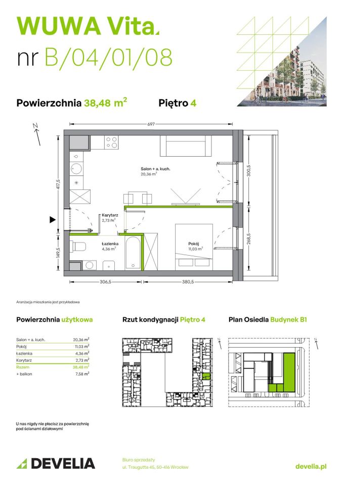 Mieszkanie 2-pokojowe Wrocław Żerniki, ul. Tadeusza Brzozy. Zdjęcie 6