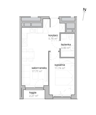 Mieszkanie 2-pokojowe Wrocław Tarnogaj, ul. Piękna. Zdjęcie 7