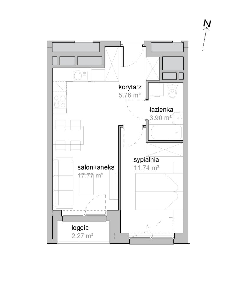 Mieszkanie 2-pokojowe Wrocław Tarnogaj, ul. Piękna. Zdjęcie 7