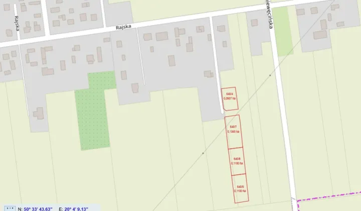 Działka budowlana Sędziszów, ul. Rajska