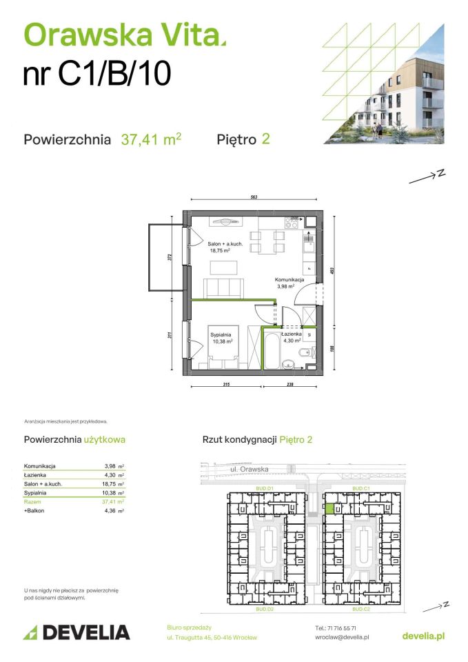 Mieszkanie 2-pokojowe Wrocław Ołtaszyn, ul. Orawska. Zdjęcie 8