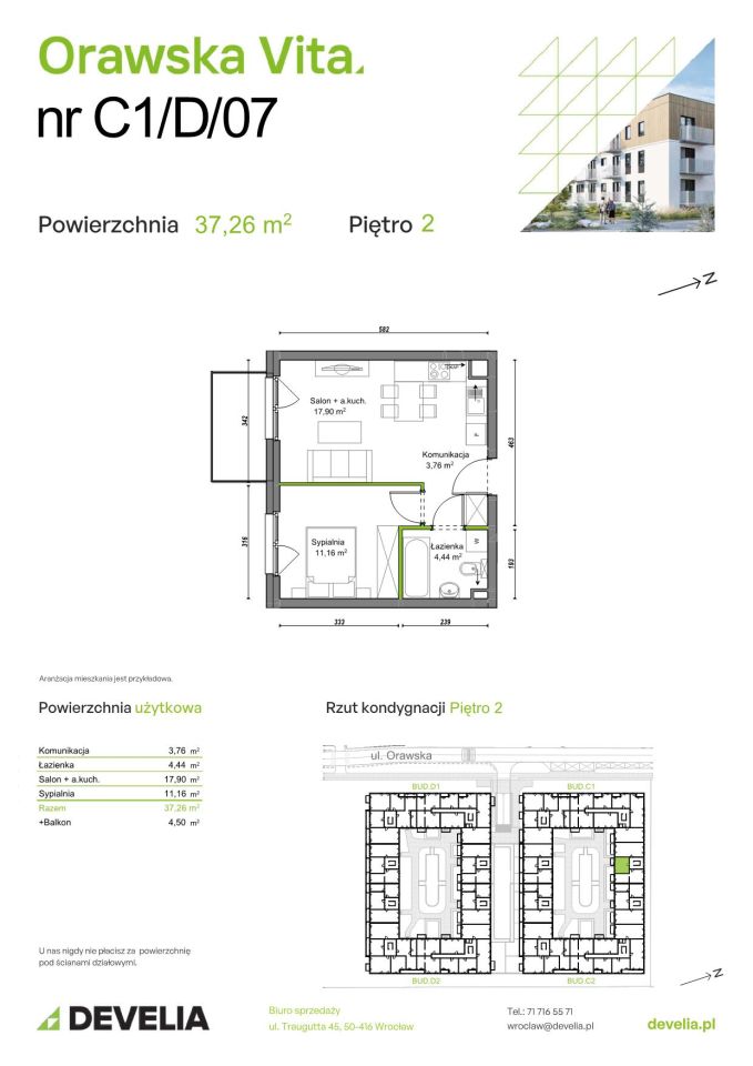 Mieszkanie 2-pokojowe Wrocław Ołtaszyn, ul. Orawska. Zdjęcie 8