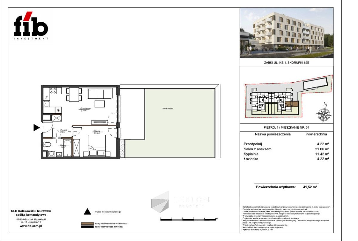 Mieszkanie 2-pokojowe Ząbki, ul. ks. Ignacego Skorupki. Zdjęcie 2