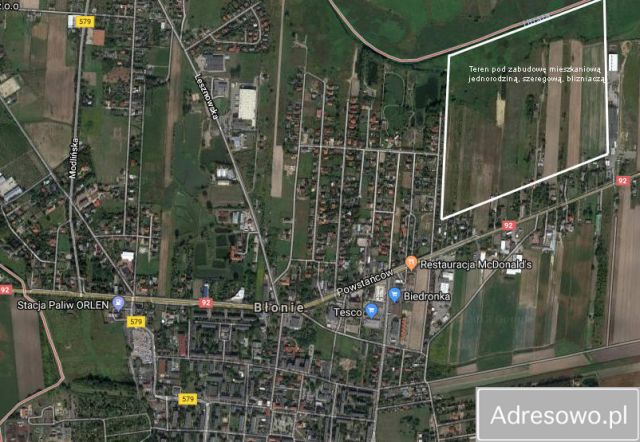 Działka inwestycyjna Błonie, ul. Powstańców. Zdjęcie 1