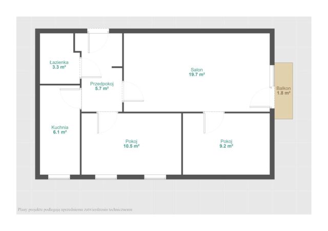 Mieszkanie 3-pokojowe Poznań Grunwald, ul. Piotra Ściegiennego. Zdjęcie 15