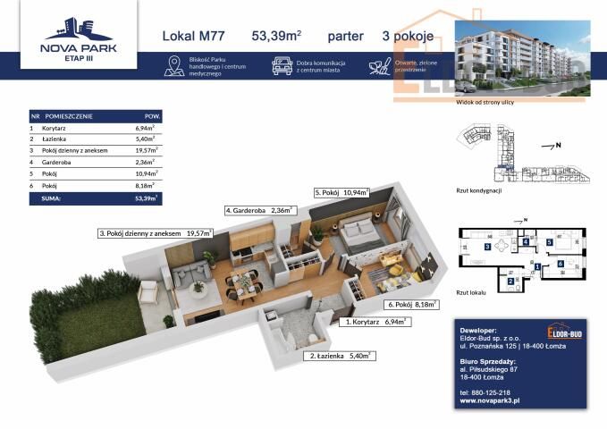 Mieszkanie 3-pokojowe Łomża, ul. Akademicka. Zdjęcie 1