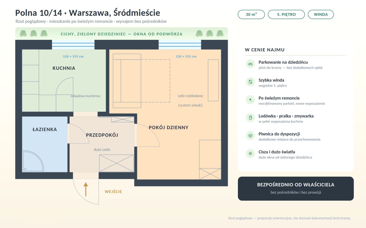 Mieszkanie 1-pokojowe Warszawa Śródmieście, ul. Polna. Zdjęcie 12