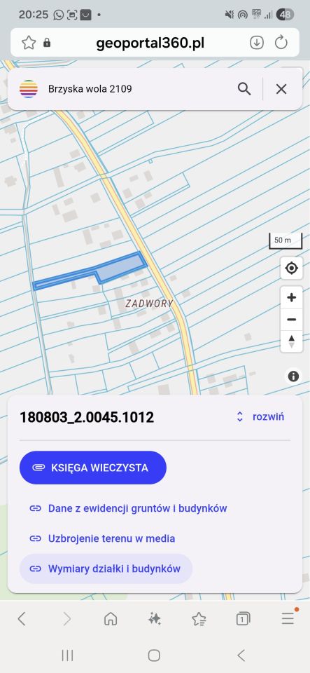 Działka rolno-budowlana Brzyska Wola Zadwory. Zdjęcie 1