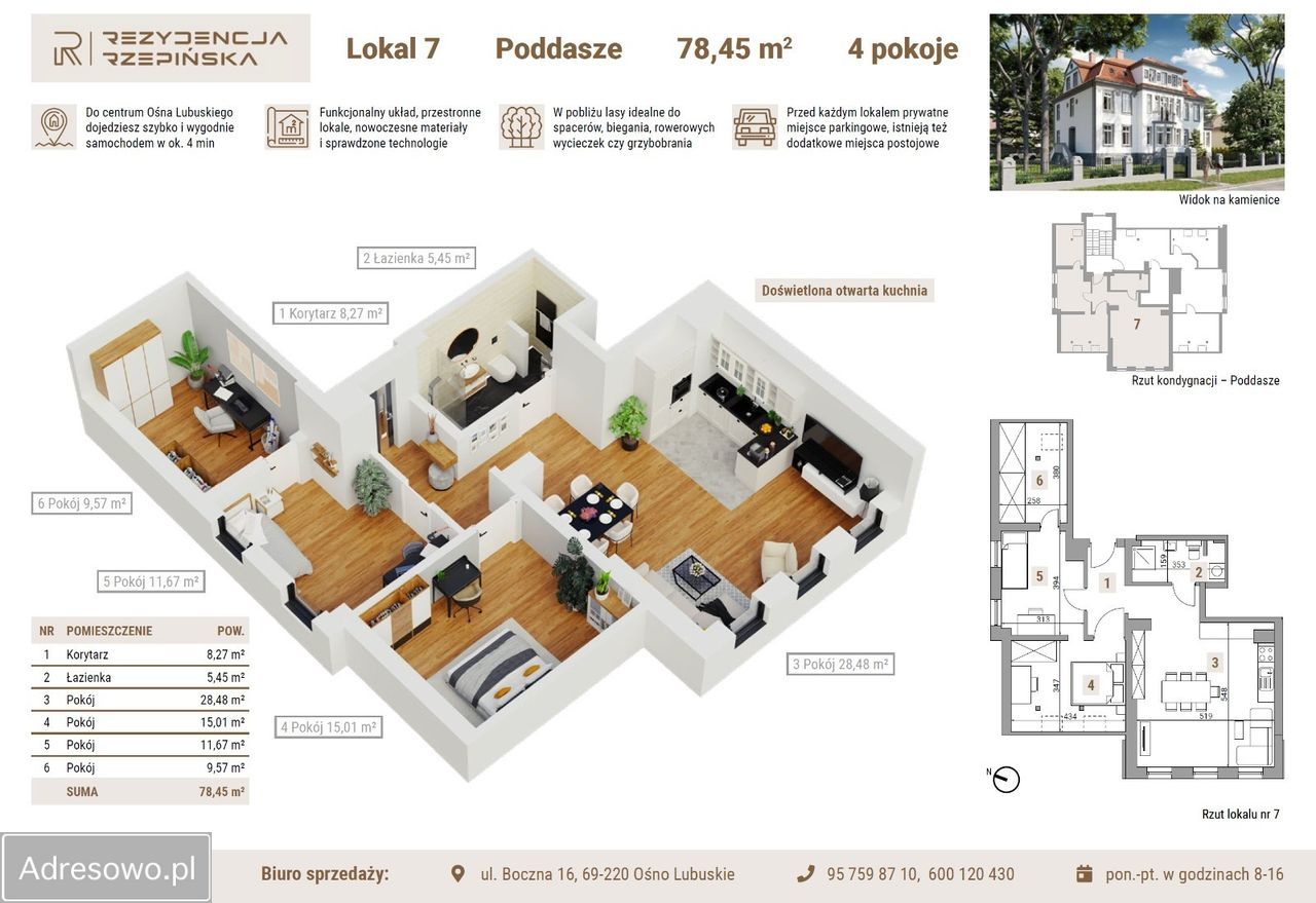 Mieszkanie 3-pokojowe Ośno Lubuskie, ul. Rzepińska. Zdjęcie 8
