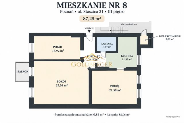 Mieszkanie 3-pokojowe Poznań Jeżyce, ul. Stanisława Staszica. Zdjęcie 20