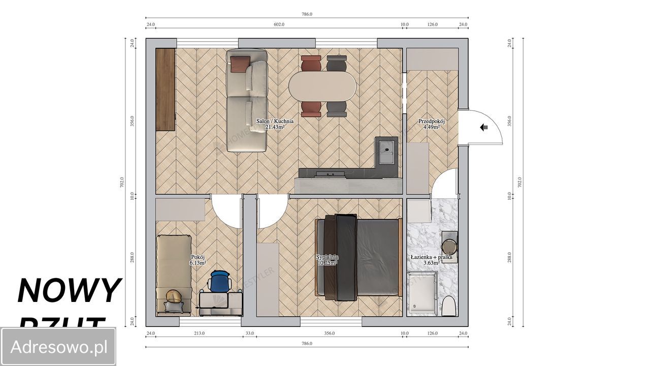 Mieszkanie 3-pokojowe Kraków Nowa Huta, os. Centrum B. Zdjęcie 3