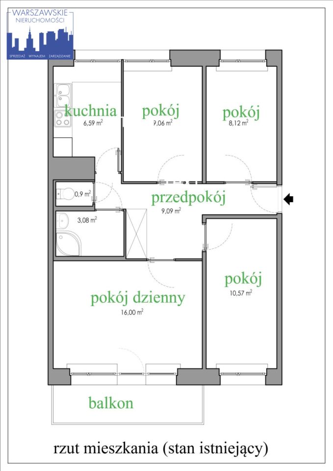 Mieszkanie 4-pokojowe Warszawa Ursynów, ul. Jana Cybisa. Zdjęcie 16