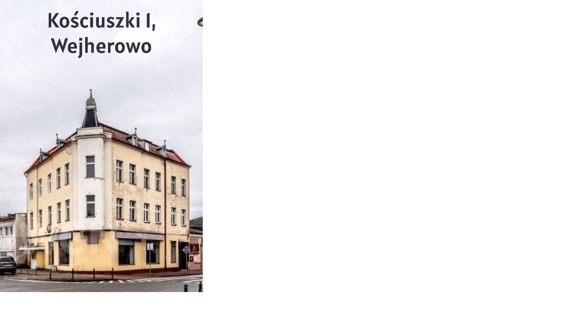 Nieruchomość komercyjna na sprzedaż bez pośredników
ul. Tadeusza Kościuszki
Wejherowo Centrum