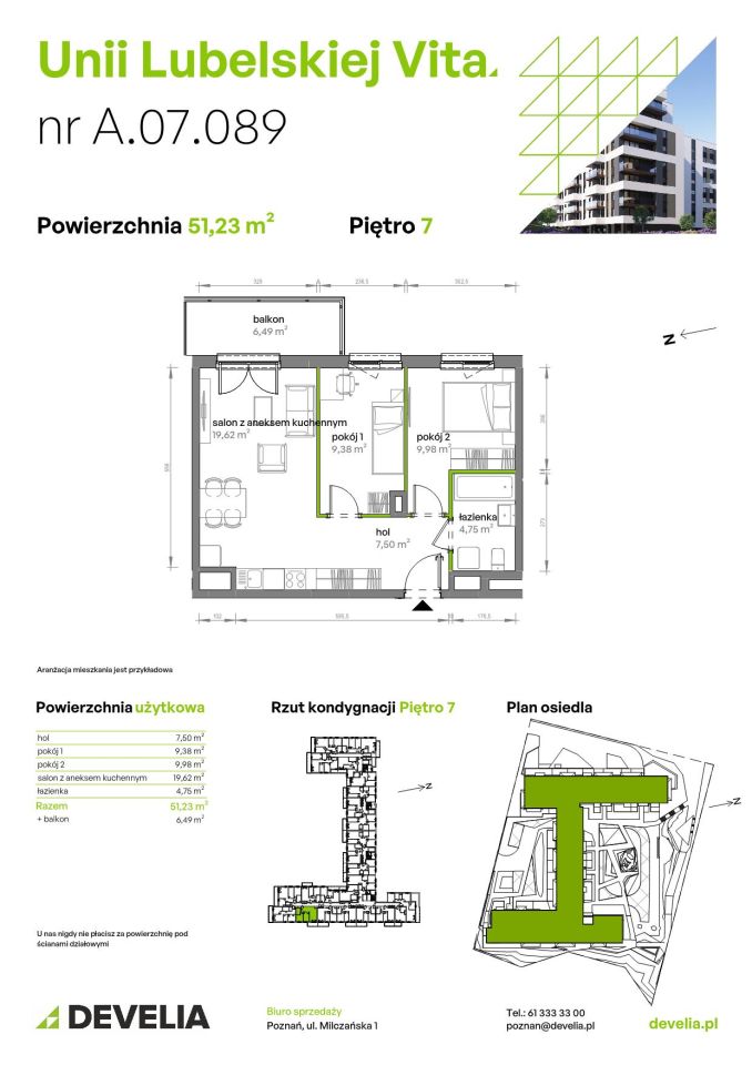 Mieszkanie 3-pokojowe Poznań Starołęka, ul. Unii Lubelskiej. Zdjęcie 7
