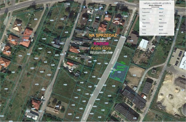 Działka budowlana Radom Zamłynie, ul. Wolanowska. Zdjęcie 1
