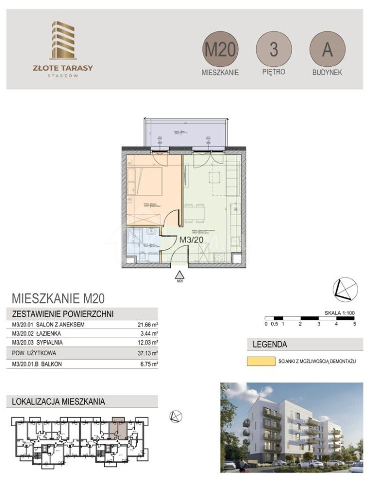 Mieszkanie 2-pokojowe Staszów, ul. gen. Mariana Langiewicza. Zdjęcie 4