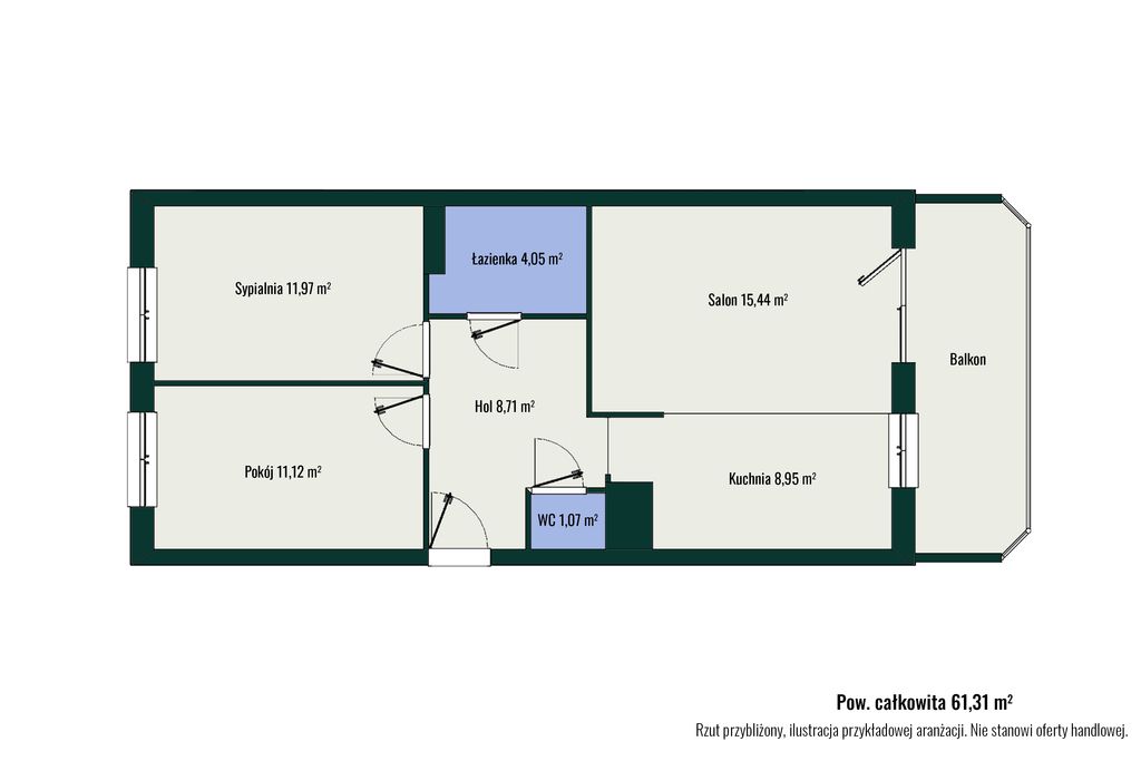 Mieszkanie 3-pokojowe Zielonka, ul. Prymasa Stefana Wyszyńskiego. Zdjęcie 12