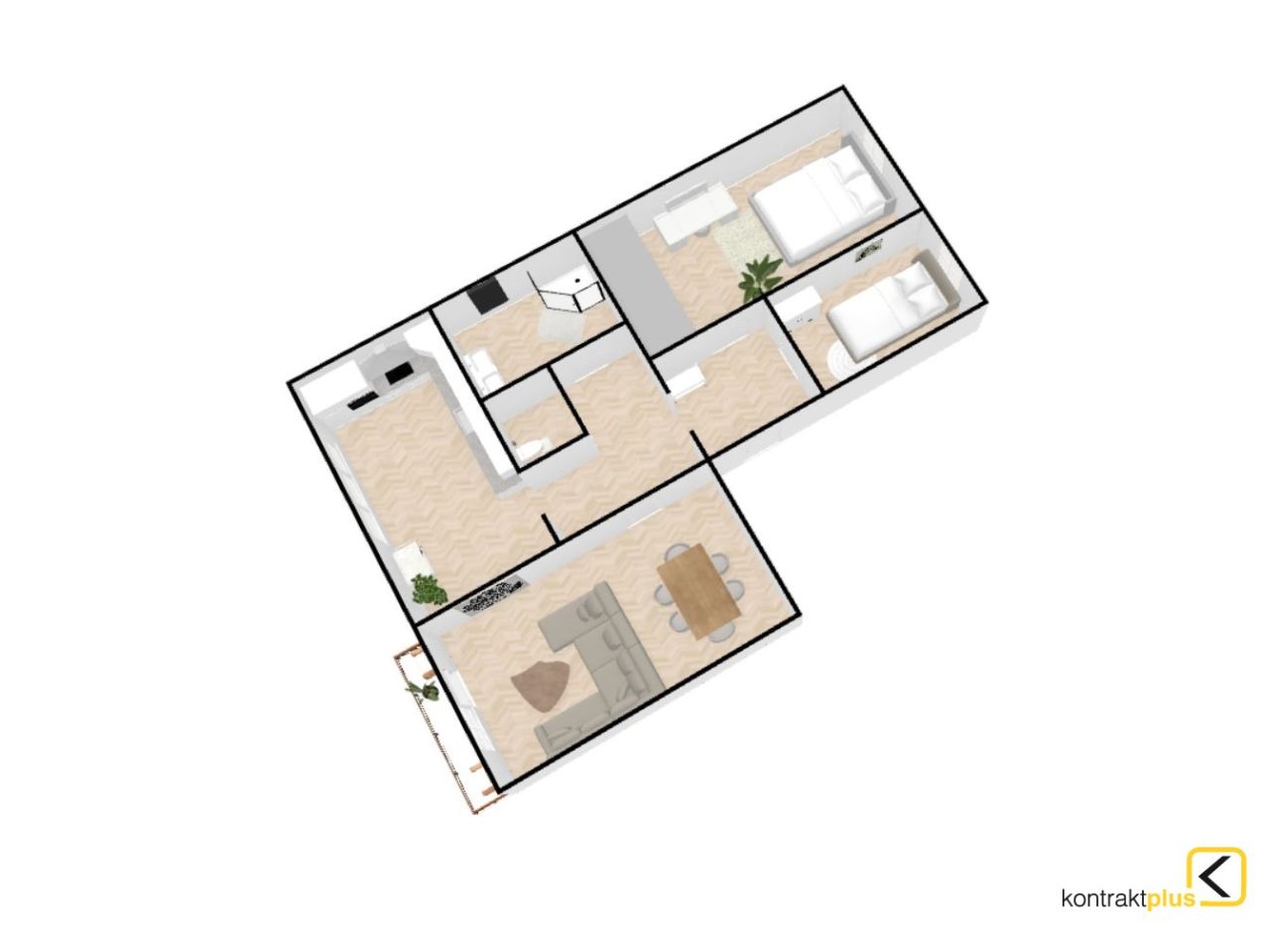 Mieszkanie 3-pokojowe Ruda Śląska Ruda, ul. Cypriana Norwida. Zdjęcie 2