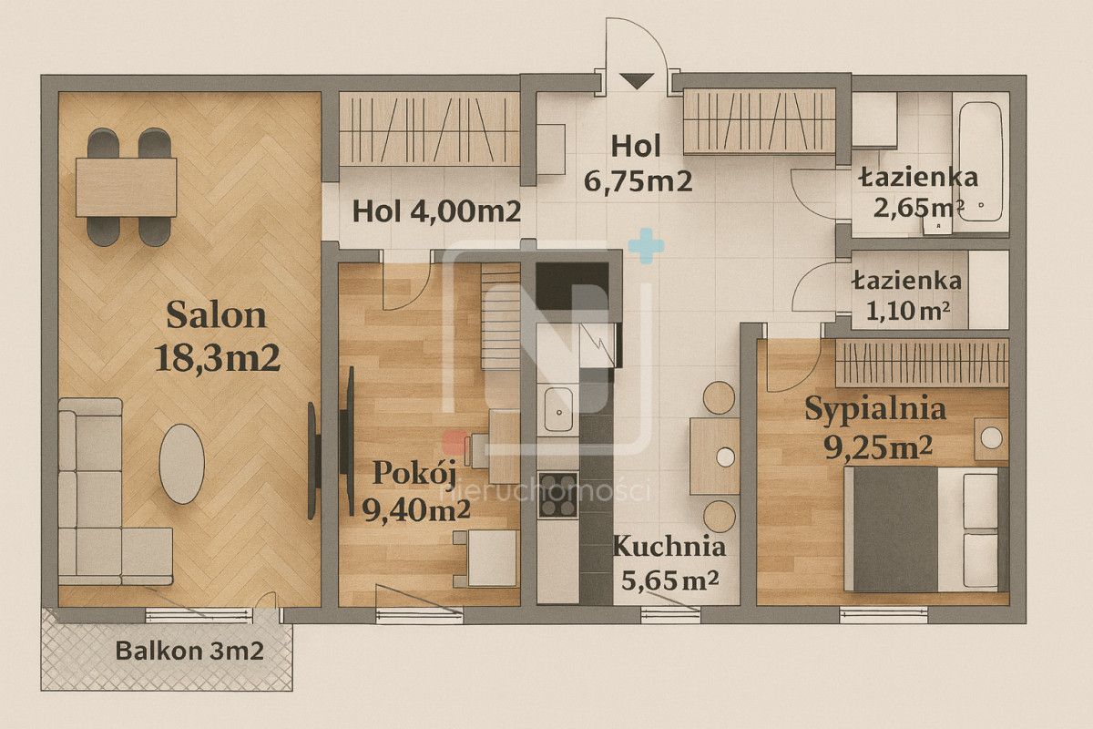 Mieszkanie 3-pokojowe Warszawa Mokotów, al. Wilanowska. Zdjęcie 19