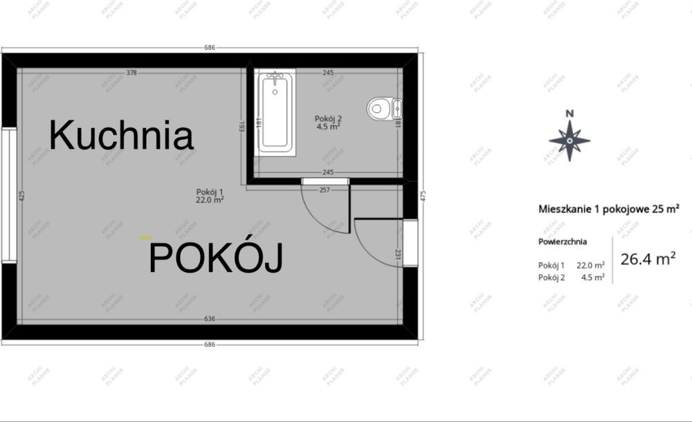 Mieszkanie 1-pokojowe Gdynia Wzgórze Świętego Maksymiliana. Zdjęcie 1