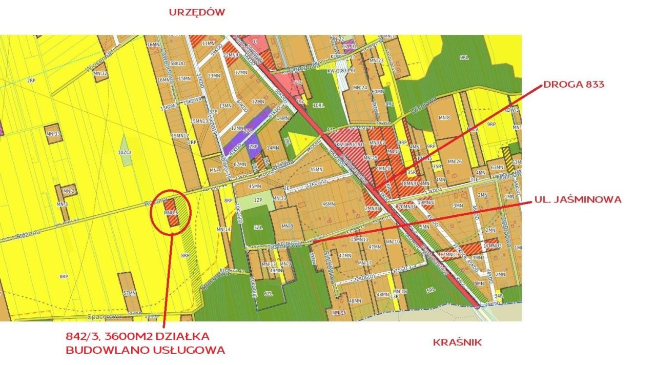 Działka budowlana Urzędów, ul. Różana. Zdjęcie 4