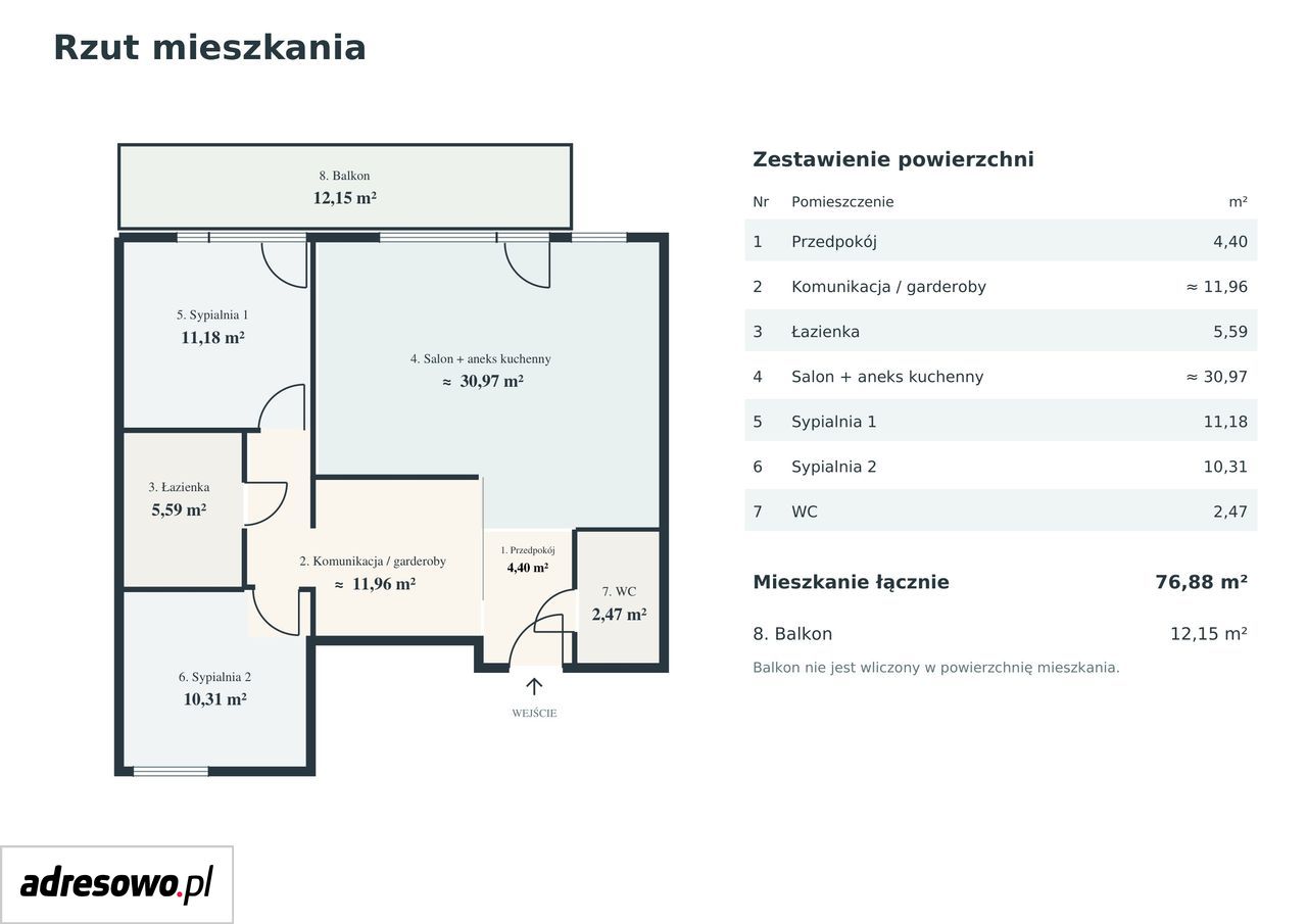 Mieszkanie 3-pokojowe Pruszków Centrum, ul. Bolesława Prusa. Zdjęcie 14