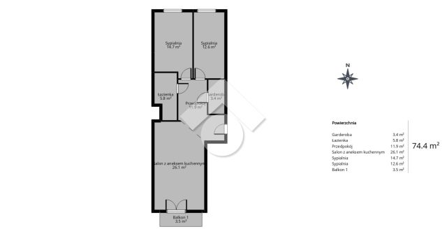 Mieszkanie 3-pokojowe Kraków Kurdwanów, ul. Wielicka. Zdjęcie 16