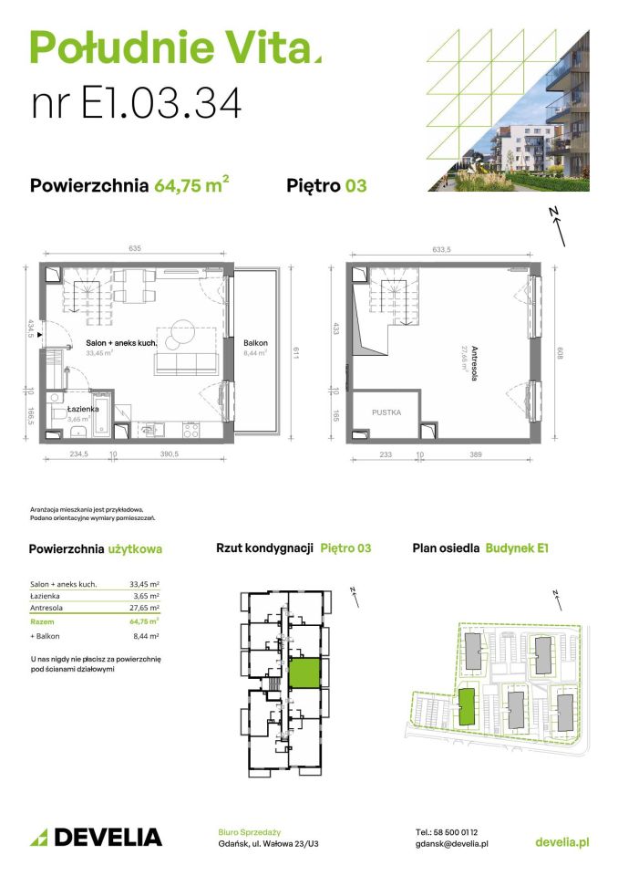 Mieszkanie 3-pokojowe Gdańsk Orunia Górna, ul. Kazimierza Wielkiego. Zdjęcie 7