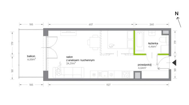 Mieszkanie 1-pokojowe Kraków Krowodrza, ul. Żabiniec. Zdjęcie 7