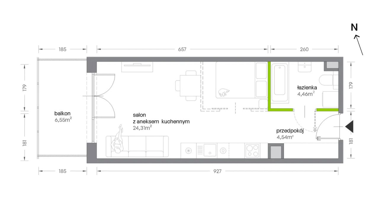 Mieszkanie 1-pokojowe Kraków Krowodrza, ul. Żabiniec. Zdjęcie 7
