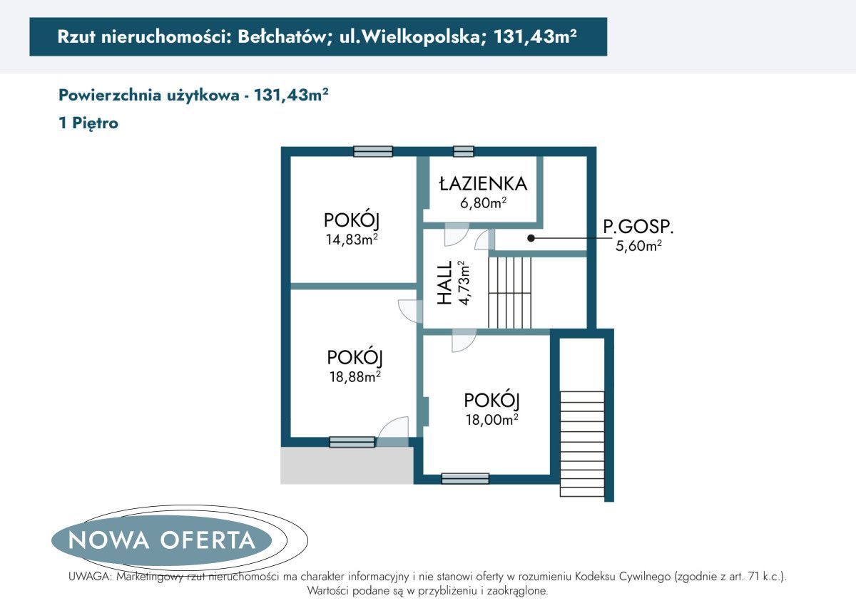 dom wolnostojący, 5 pokoi Bełchatów, ul. Wielkopolska. Zdjęcie 26