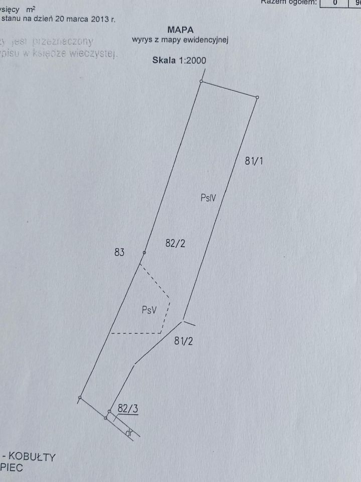 Działka rolna Kobułty