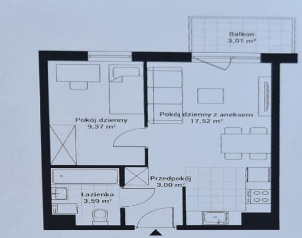 Mieszkanie 2-pokojowe Kraków Mistrzejowice, Os. Piastów. Zdjęcie 7