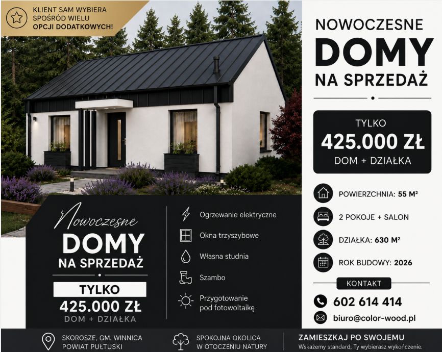 dom wolnostojący, 3 pokoje Skorosze, skorosze. Zdjęcie 1