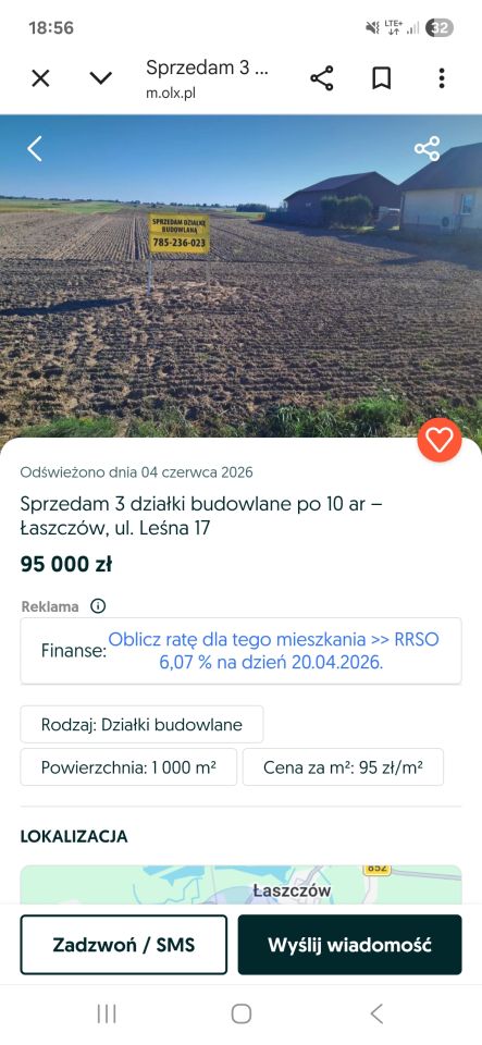 Działka rolno-budowlana Łaszczów, Brak. Zdjęcie 2