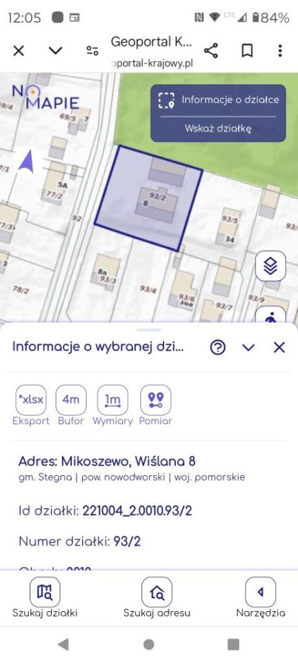Działka budowlana Mikoszewo, ul. Wiślana