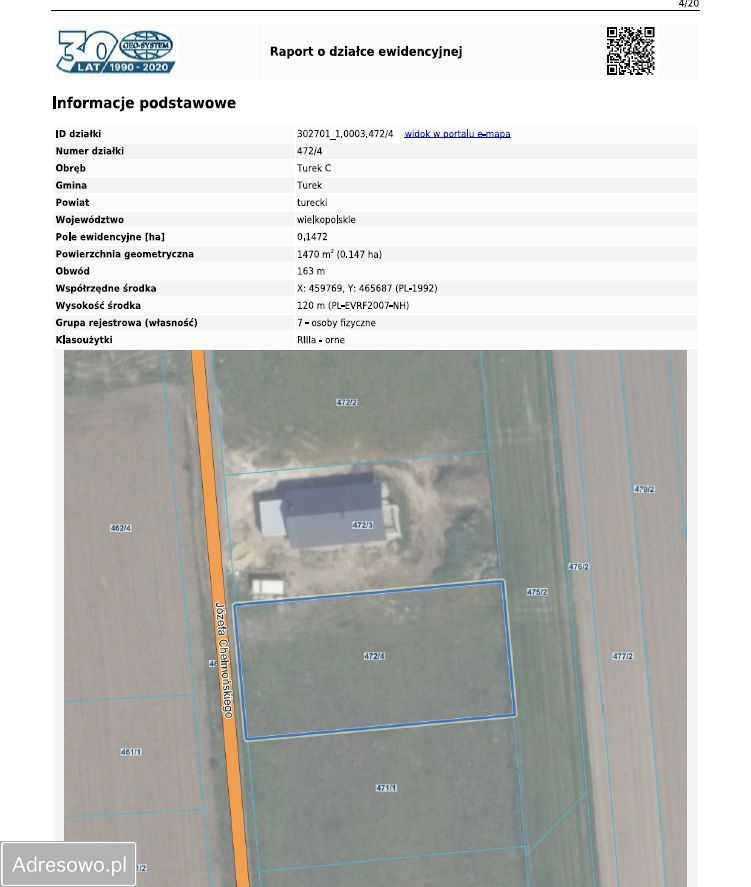 Działka budowlana Turek, ul. Józefa Chełmońskiego. Zdjęcie 3