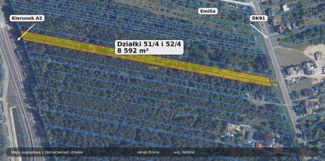 Działka inwestycyjna Emilia, Przy DK91. Zdjęcie 1