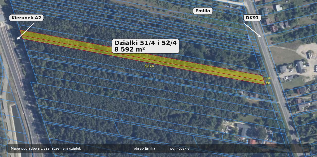 Działka inwestycyjna Emilia, Przy DK91. Zdjęcie 1